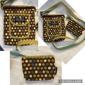 2pc set - Stitches & Paint crossbody purse with matching wallet